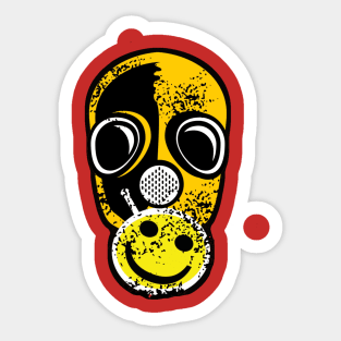 Post Apocalyptic Skull with a Smiley Sticker